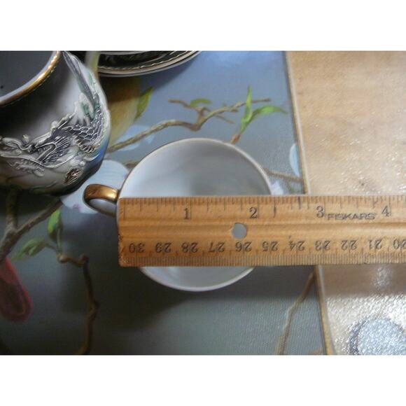 Vintage Ucagco Moriage 3D Dragonware 16 pc Demitasse Tea Set - Picture 11 of 14